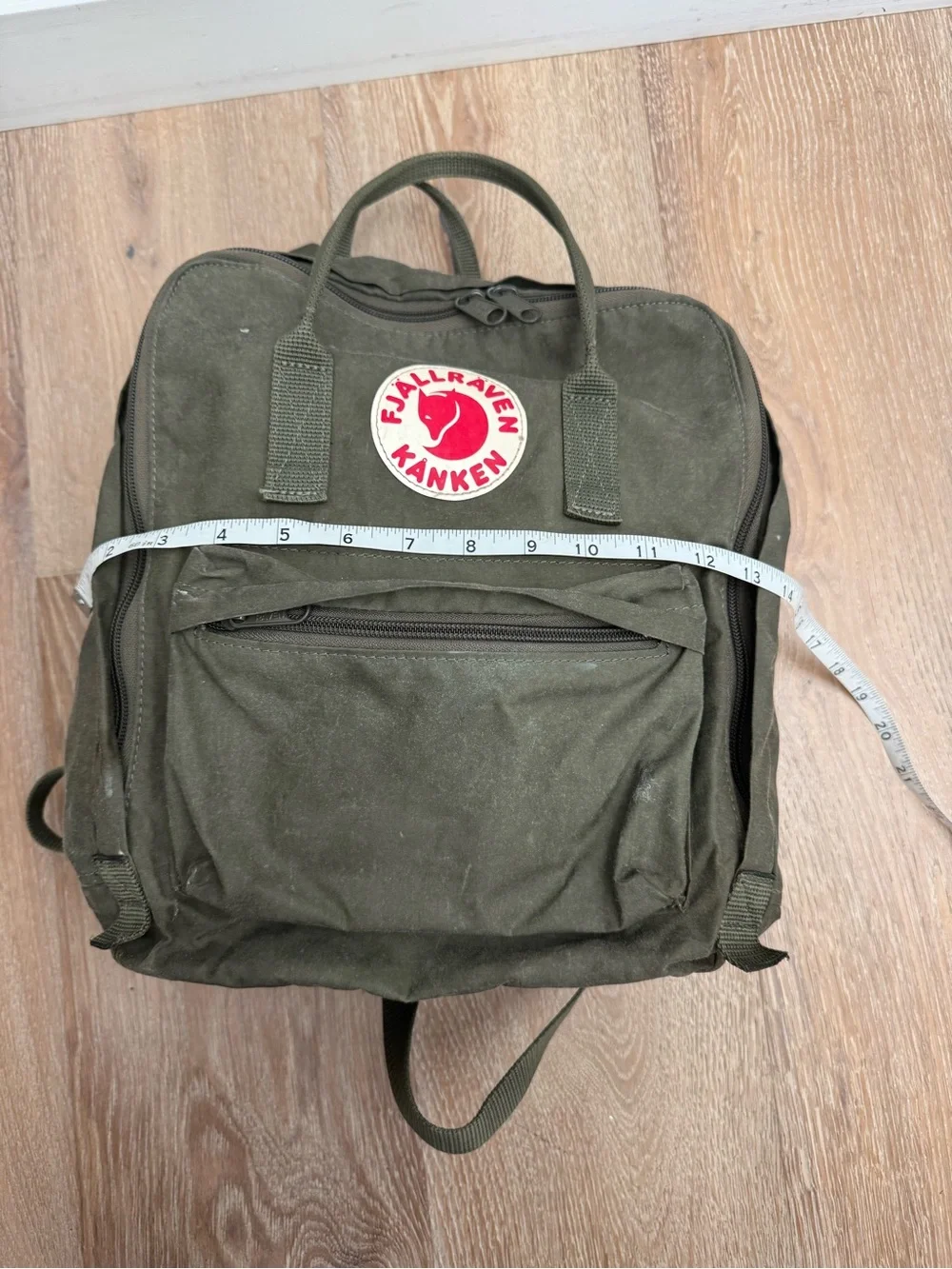 Olive Green Fjallraven Canvas Backpack